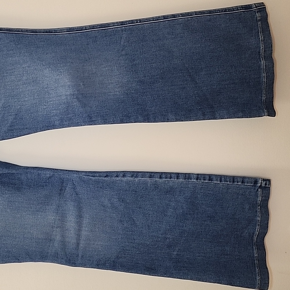 SPANX JEANS High-Rise Flare Authentic Blue Meduim Blue Strechable Pants Size XL - Picture 6 of 16